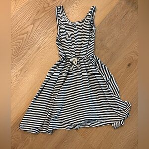 Girls Black and White Striped Dress